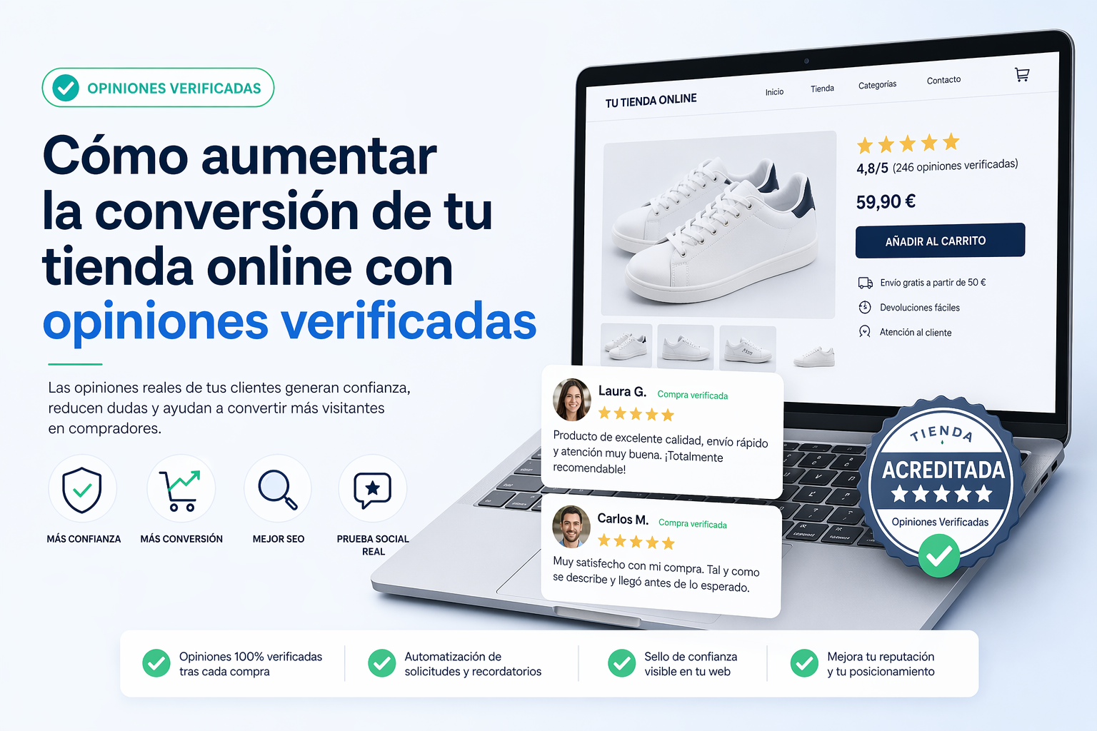 How to increase conversion rates in an online store with verified reviews